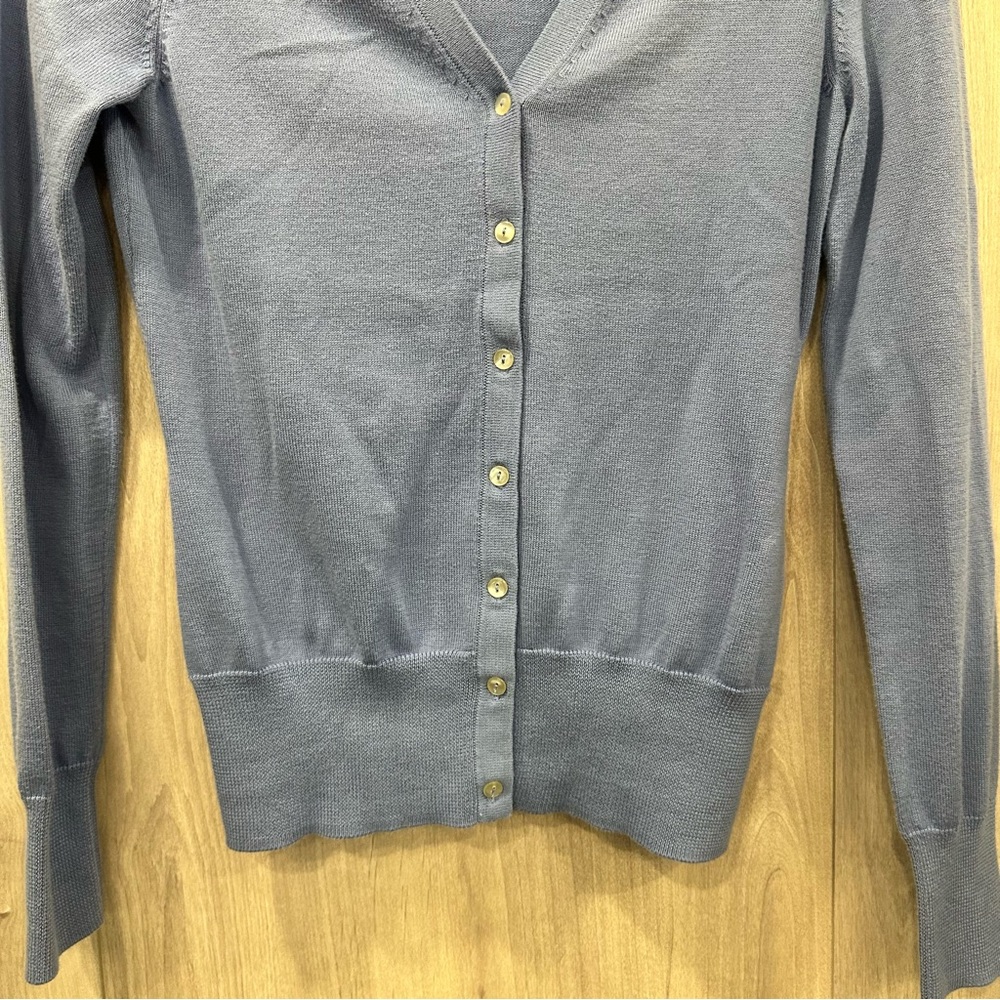 Brooks Brothers Womens XS Supima Cotton button up Cardigan Sweater blue Vneck - Picture 2 of 9
